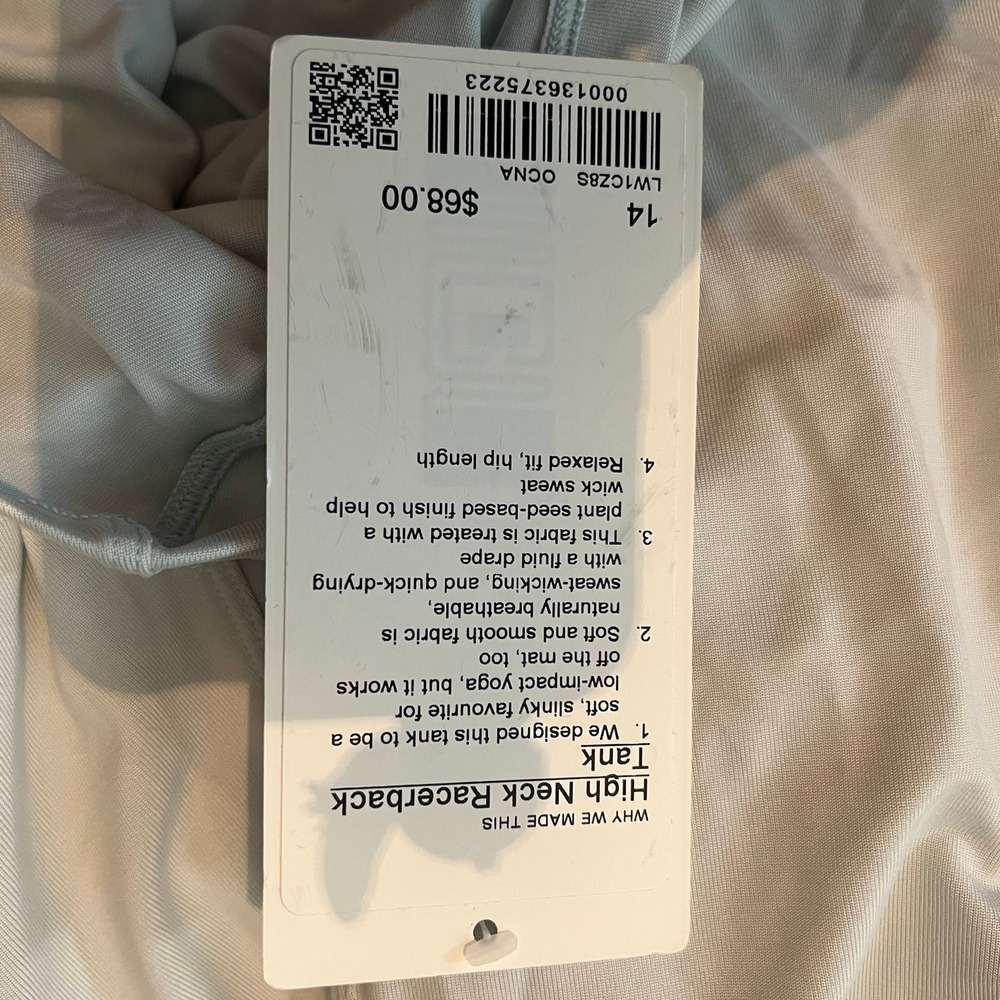 Lululemon High Neck Racerback Tank Sz 14 NWT - Picture 6 of 7